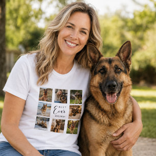 Mother dog mum photo collage Tri-Blend shirt