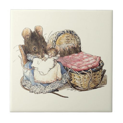 Image of Mother Dormouse and Her Child Tile