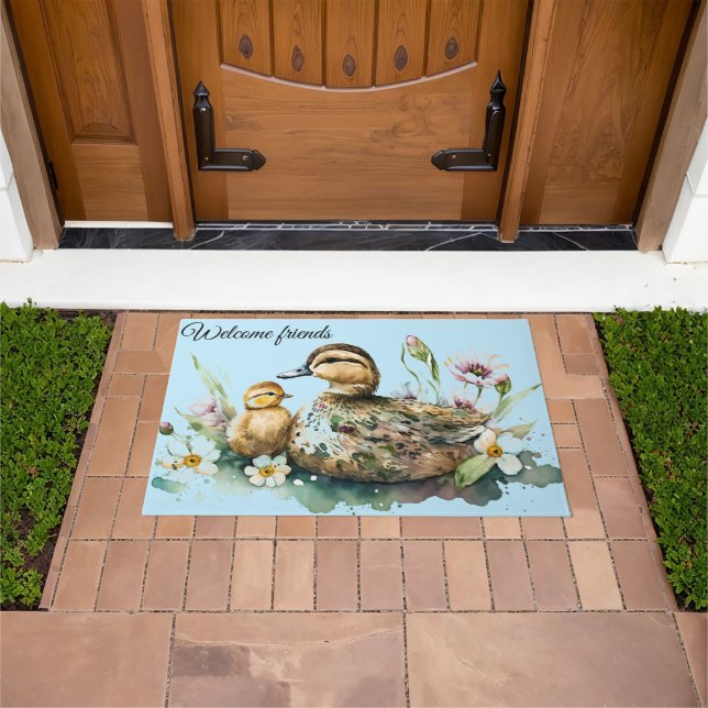 Mother Duck and Duckling  Doormat (Outdoor)