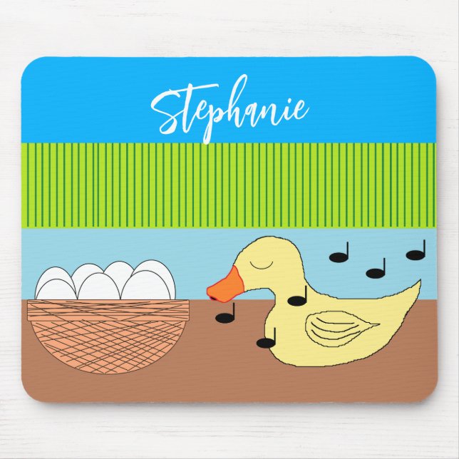 Mother Duck Singing to Her Eggs Mouse Mat (Front)