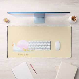 Mother Duck Swimming With Her Family Desk Mat