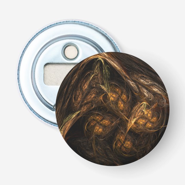 Mother Earth Abstract Art Button Bottle Opener (Front)