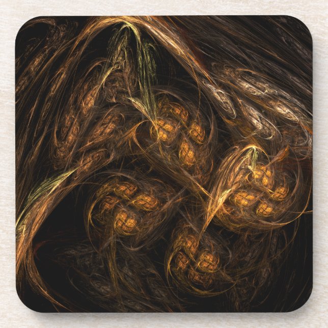 Mother Earth Abstract Art Cork Coaster (Front)