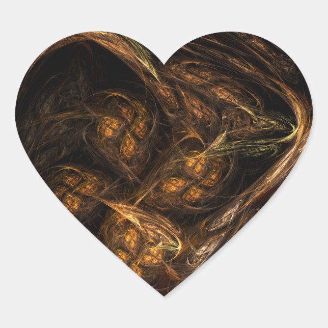 Mother Earth Abstract Art Heart Sticker (Front)