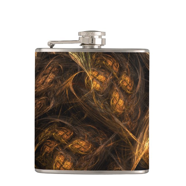 Mother Earth Abstract Art Hip Flask (Front)