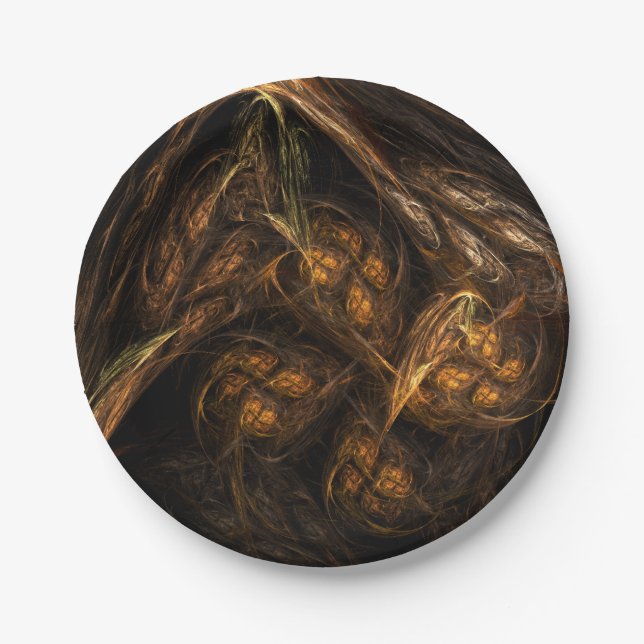 Mother Earth Abstract Art Paper Plate (Front)