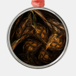 Mother Earth Abstract Art Round Metal Tree Decoration