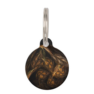 Mother Earth Abstract Art Round Pet Tag