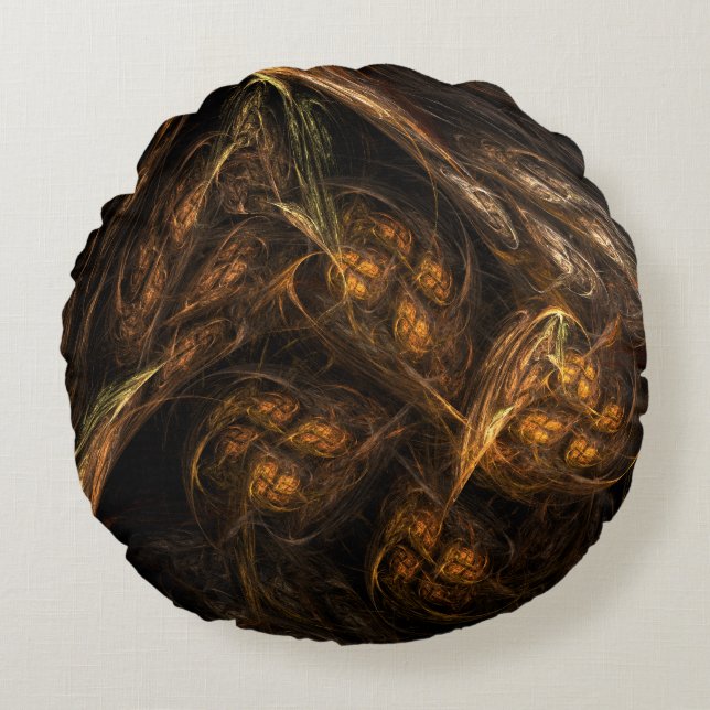 Mother Earth Abstract Art Round Pillow (Front)