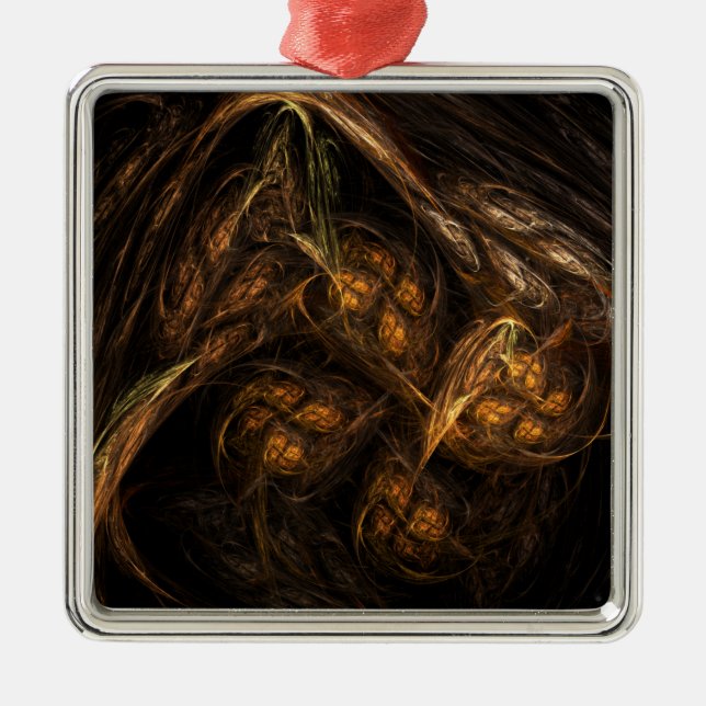 Mother Earth Abstract Art Square Metal Tree Decoration (Front)