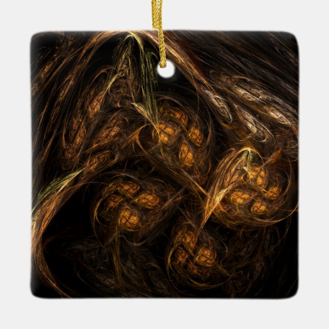 Mother Earth Abstract Art Square Ornament (Front)