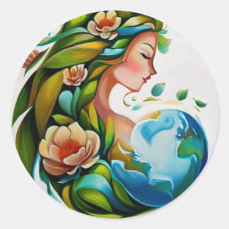 Mother Earth Classic Round Sticker