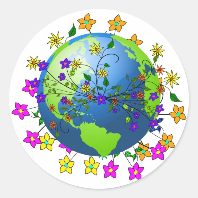 Mother Earth Classic Round Sticker (Front)