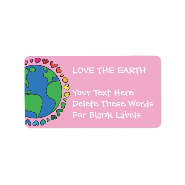 Mother Earth Day Save The Planet Rainbow Heart Label (Front)