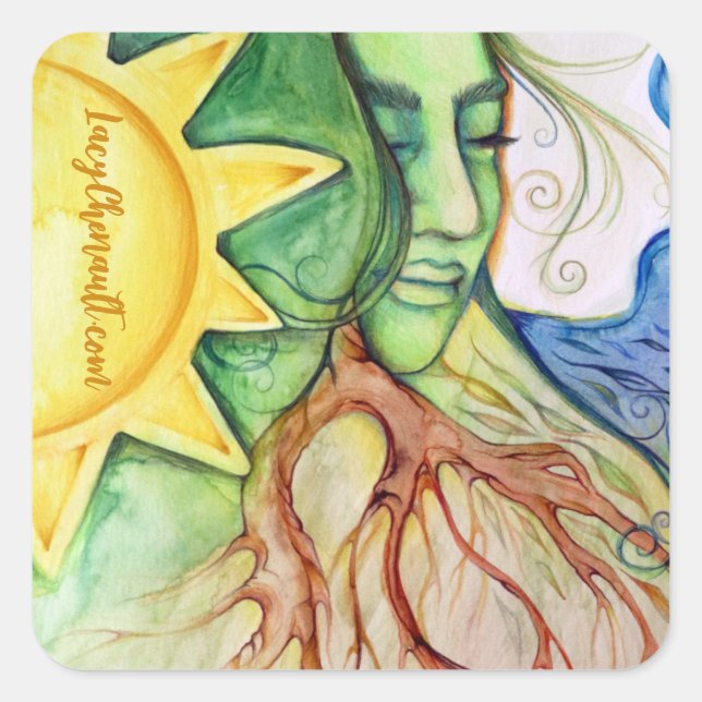 Mother Earth Gaia Goddess  Square Sticker (Front)