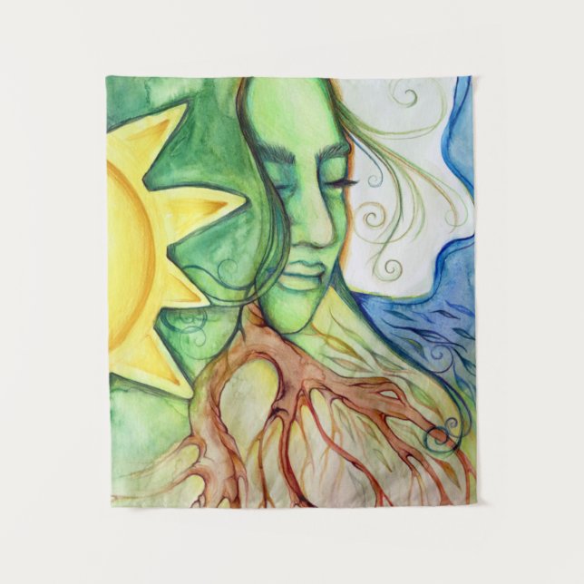 Mother Earth Gaia Goddess Tapestry (Front)