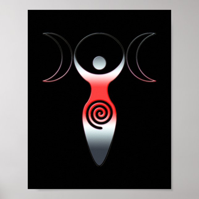 Mother Earth Gaya Trinity Goddess Spiral 4 Fan Poster (Front)