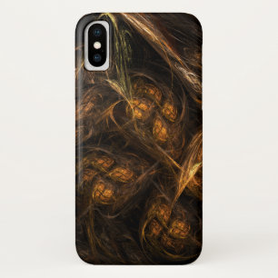 Mother Earth Modern Abstract Art Golden Fractal iPhone X Case