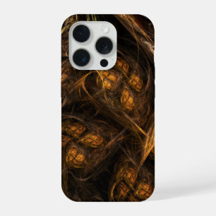 Mother Earth Modern Abstract Art Golden Fractal iPhone 15 Pro Case