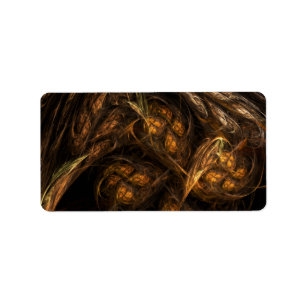 Mother Earth Modern Abstract Art Golden Fractal Label