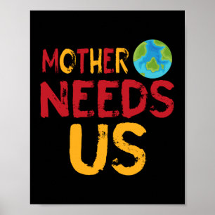 Mother Earth Needs Us Climate Change Environment Poster