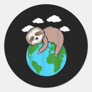 Mother Earth Sloth Pro Environment Cool Earth Day  Classic Round Sticker