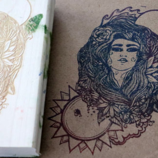 Mother Earth the World Tarot Goddess Rubber Stamp
