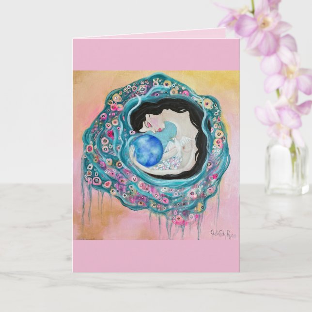 Mother Earth Whimsical Art Card (Orchid)