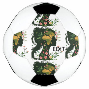 Mother Earth Woman Silhouette – Floral Nature Godd Football