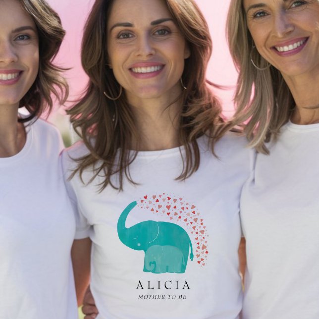 Mother Elephant and Calf Baby Shower Personalised T-Shirt (Creator Uploaded)