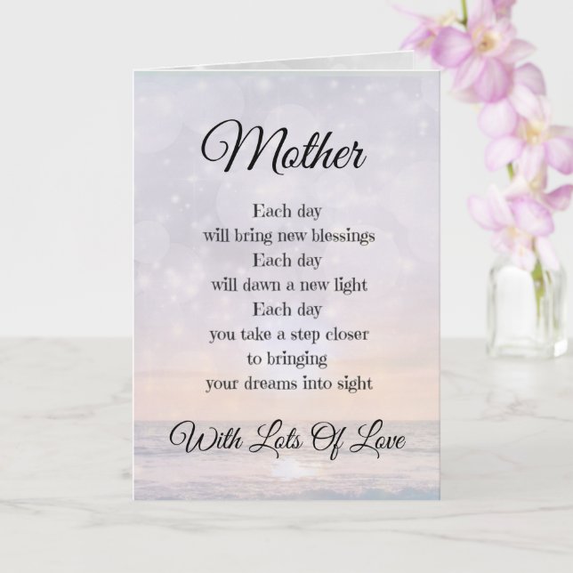 Mother Encouragement Poem design Greeting Card (Orchid)