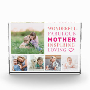 Mother Family Photo Collage Modern Typography Block
