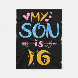 Mother father mom dad happy birthday son is 16 fleece blanket