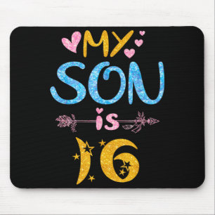 Mother father mom dad happy birthday son is 16 mouse mat