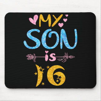 Mother father mom dad happy birthday son is 16 mouse mat