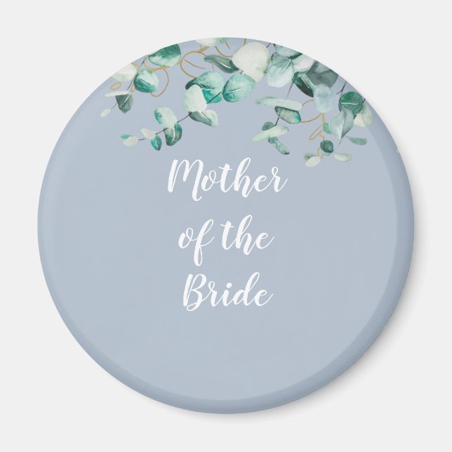 Mother Father of the Bride Personalised Dusty Blue Magnet (Front)
