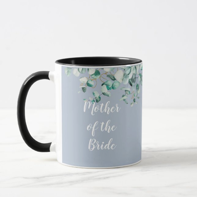 Mother Father of the Bride Personalised Dusty Blue Mug (Left)