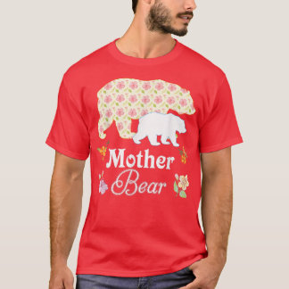Mother Floral Flower Bear Cute Family Mummy Grandm T-Shirt