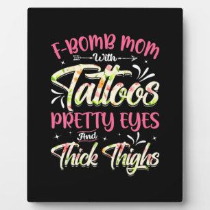Mother Florals F-Bomb Mum With Tattoos Birthday Plaque
