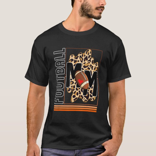 Mother Football Soccer Mom Leopard Game Day Mom Ba T-Shirt (Front)