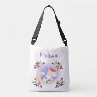 Mother Fox Hug Baby Bunny Rabbit Crossbody Bag