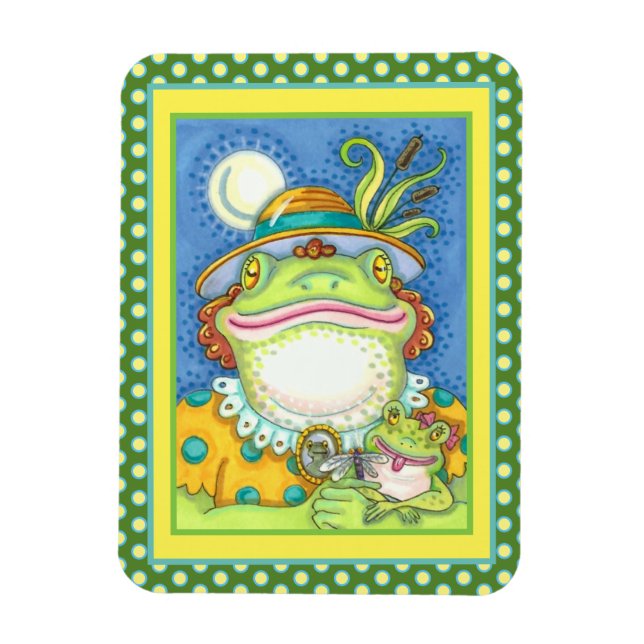 MOTHER FROG & BABY FROGETT, FAMILY LOVE Funny Magnet (Vertical)