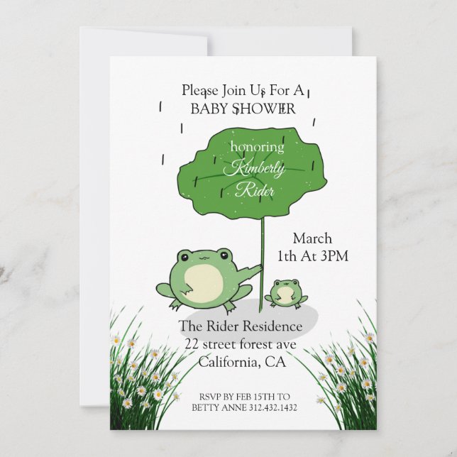 Mother Frog Love Baby Shower Invitation (Front)
