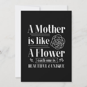 Mother Gift A Mother Is Like A Flower Invitation