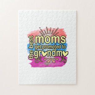 Mother Gift Best Moms Get Promoted To Grandma Jigsaw Puzzle