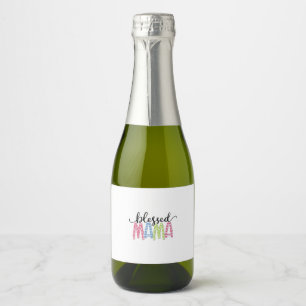 Mother Gift Blessed Mama Sparkling Wine Label
