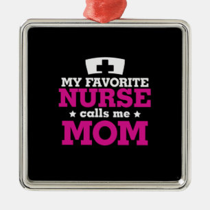 Mother Gift Favorite Nurse Calls Me Mom Metal Tree Decoration