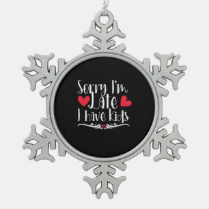 Mother Gift I Have Kids Snowflake Pewter Christmas Ornament