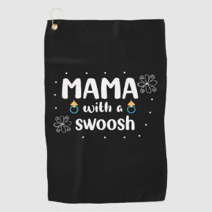 Mother Gift Mama With A Swoosh Golf Towel