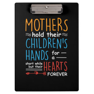 Mother Gift Mothers Hold Their Children Hands Clipboard